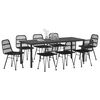 vidaXL Conjunto de Comedor de Jard&iacute;n 9 pcs Negro
