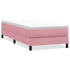 vidaXL Cama box spring sin colch&oacute;n rosa terciopelo 90x220 cm
