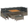 vidaXL Conjunto de sof&aacute; de jard&iacute;n 9 uds. 8-N&uacute;mero de plazas Gris