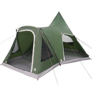 vidaXL Tienda de campa&ntilde;a tipo teepee para 5 personas con techo Verde