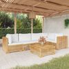 vidaXL Juego muebles de jard&iacute;n 6 piezas y cojines madera maciza teca