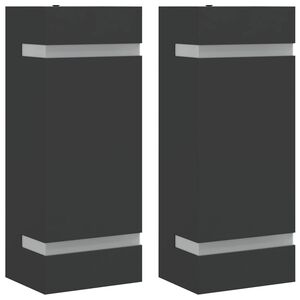 vidaXL Apliques de exterior 2 unidades acero inoxidable negro
