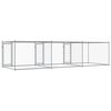 vidaXL Jaula de perros con puertas acero galvanizado gris 6x2x1,5 m