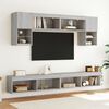 vidaXL Muebles TV pared con LED 6 pzas madera ingenier&iacute;a gris Sonoma