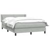 vidaXL Cama box spring con colchón terciopelo gris claro 140x210 cm
