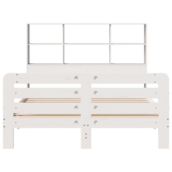 vidaXL Estructura de cama sin colch&oacute;n madera de pino blanca 140x190 cm