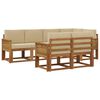 vidaXL Conjunto de sof&aacute;s de exterior 7 uds. Natural y Beige Poli&eacute;ster