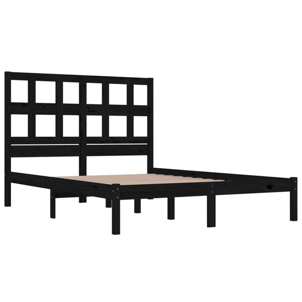 vidaXL Estructura de cama de madera maciza de pino negro 200x200 cm
