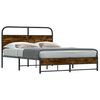 vidaXL Estructura de cama sin colch&oacute;n 135x190 cm madera roble ahumado