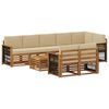 vidaXL Conjunto de sof&aacute;s de exterior 8 uds. Natural