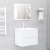 vidaXL Mueble con lavabo madera de ingeniería blanco brillo