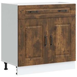 vidaXL Mueble bajo de cocina Kalmar de madera ingenier&iacute;a roble ahumado