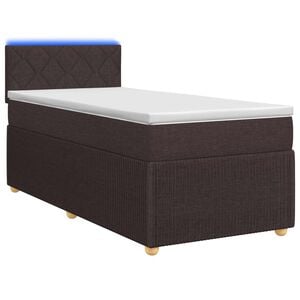 vidaXL Cama box spring con colch&oacute;n Marr&oacute;n Oscuro 80 x 200 cm Tela