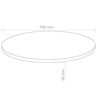 vidaXL Tablero de mesa redondo MDF 700x18 mm