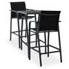 vidaXL Conjunto de bar para jard&iacute;n 3 piezas negro