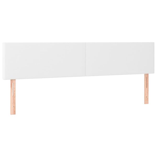 vidaXL Cabeceros cuero sint&eacute;tico blanco 200x5x78/88 cm