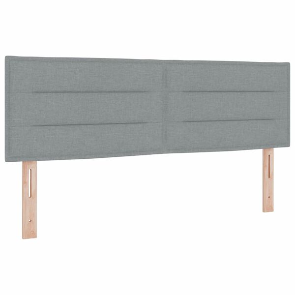 vidaXL Cama tipo Box Spring con colch&oacute;n Gris claro 140 x 190 cm tela
