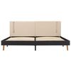 vidaXL Estructura de cama con LED tela crema y gris oscuro 180x200 cm