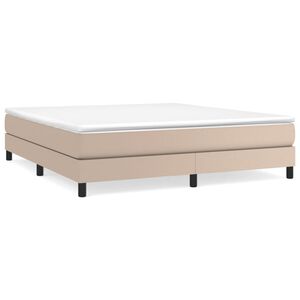 vidaXL Cama box spring con colch&oacute;n cuero sint&eacute;tico capuchino 180x200cm