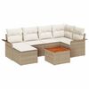 vidaXL Conjunto de sof&aacute;s de jard&iacute;n 7 pcs Beige rat&aacute;n sint&eacute;tico