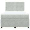 vidaXL Cama box spring con colch&oacute;n terciopelo gris claro 160x200 cm