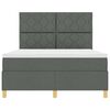 vidaXL Cama Box Spring LED con colch&oacute;n Gris oscuro 140 x 200 cm tela