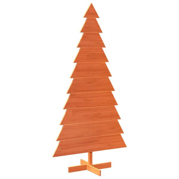 vidaXL &Aacute;rbol Navidad de adorno madera maciza pino marr&oacute;n cera 180 cm