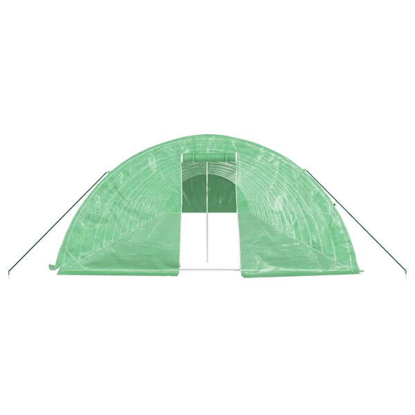 vidaXL Invernadero con estructura de acero verde 90 m&sup2; 18x5x2,3 m