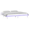 vidaXL Estructura de cama con LEDs madera maciza blanca 150x200 cm