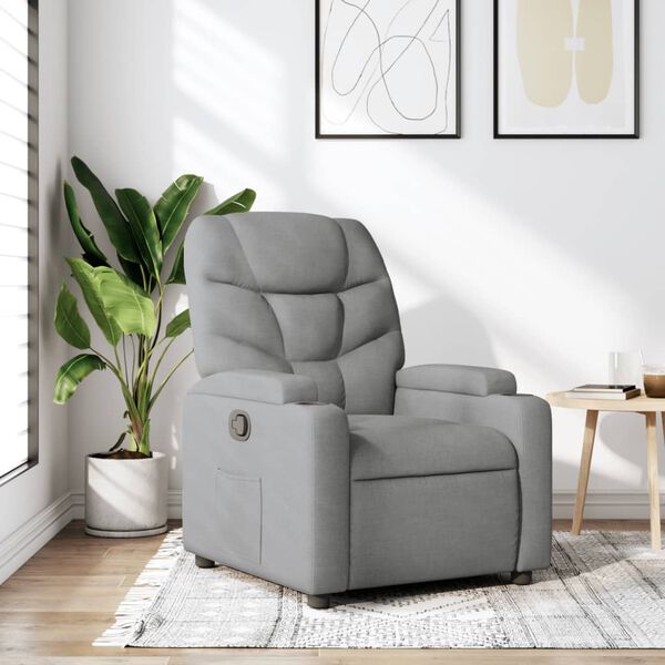 vidaXL Sill&oacute;n reclinable de tela gris claro