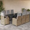 vidaXL Set comedor de jard&iacute;n 9 pzas con cojines rat&aacute;n sint&eacute;tico beige
