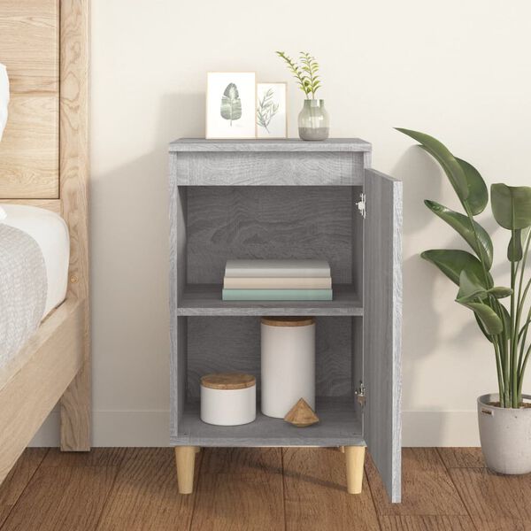 vidaXL Mesita de noche madera contrachapada gris Sonoma 40x35x70 cm