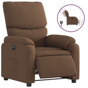 vidaXL Sill&oacute;n reclinable el&eacute;ctrico de tela marr&oacute;n