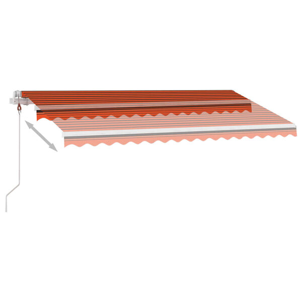 vidaXL Toldo autom&aacute;tico LED sensor de viento naranja marr&oacute;n 450x300 cm