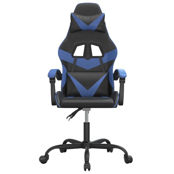 vidaXL Silla gaming giratoria cuero sint&eacute;tico negro y azul