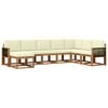 vidaXL Conjunto de sof&aacute;s de exterior con coj&iacute;n 8 pcs Natural y Crema