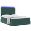 vidaXL Cama con almacenamiento y LED con LED Verde oscuro 140 x 190 cm