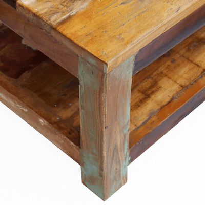 vidaXL Mesa de centro de madera maciza reciclada 90x45x35 cm