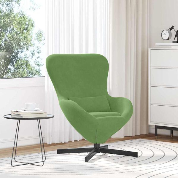 vidaXL Sill&oacute;n huevo Verde claro 63 x 73 x 90 cm Terciopelo