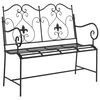 vidaXL Banco de jard&iacute;n Negro 104 x 54 x 93 cm Acero