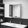 vidaXL Armario de ba&ntilde;o con espejo LED gris hormig&oacute;n 62x14x60 cm