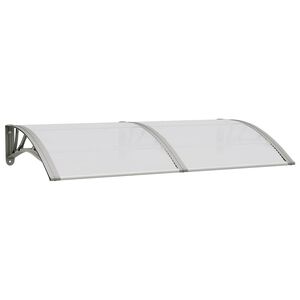 vidaXL Marquesina de puerta policarbonato gris 150x75 cm