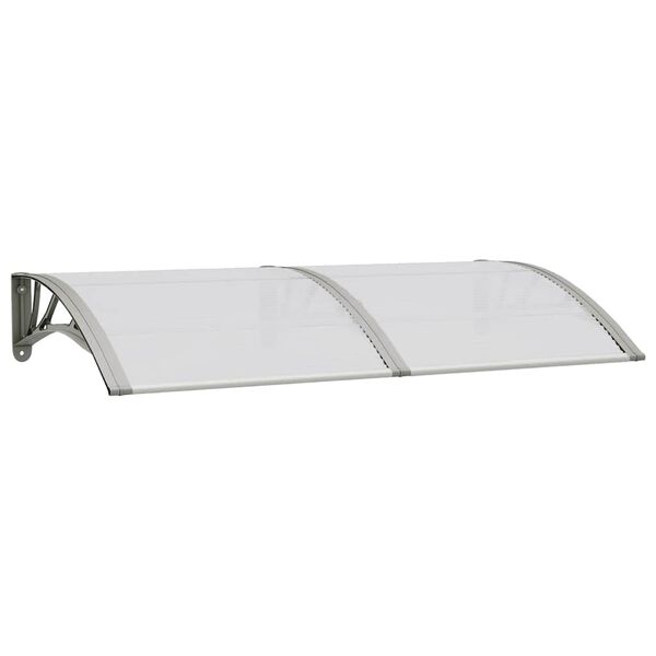 vidaXL Marquesina de puerta policarbonato gris 150x75 cm