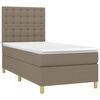 vidaXL Cama box spring con colch&oacute;n tela gris taupe 90x200 cm