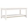 vidaXL Mesa de centro de madera maciza de pino blanco 110x55x45 cm