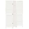 vidaXL Biombo separador de 3 paneles madera maciza Paulownia blanco