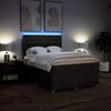 vidaXL Cama box spring con colch&oacute;n tela marr&oacute;n oscuro 140x190 cm