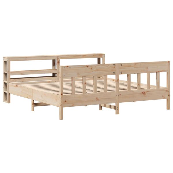 vidaXL Estructura de cama sin colch&oacute;n madera maciza de pino 200x200 cm