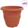 vidaXL Maceta Redonda para Flores 24 pcs Rojo Ladrillo &Oslash; 26 x 21.5 cm