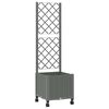 vidaXL Jardinera con enrejado y ruedas Gris Claro 40 x 40 x 146 cm PP